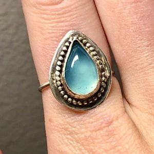 Sterling Silver Blue Chalcedony Ring